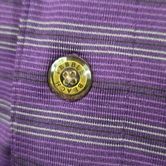 Pebble Beach Men's XXL Performance Golf Polo Shirt Active Wicking Purple/Black - Picture 4 of 7